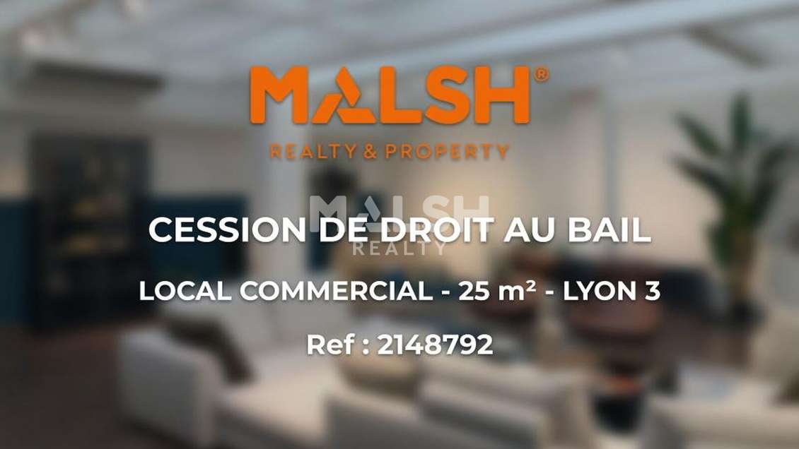 Local à céder 25m² à Lyon 3e Cours Lafayette