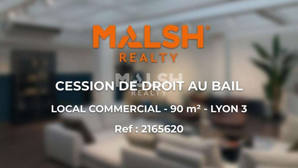 Local commercial à céder 90m² à Lyon 3e