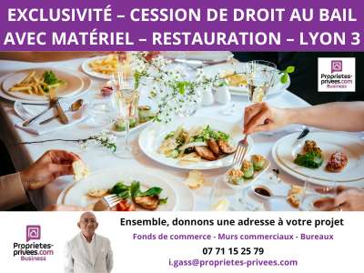Cession droit au bail Locaux commerciaux - Boutiques à Lyon 3e