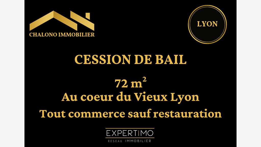 Cession de bail commercial 72m² au Vieux Lyon