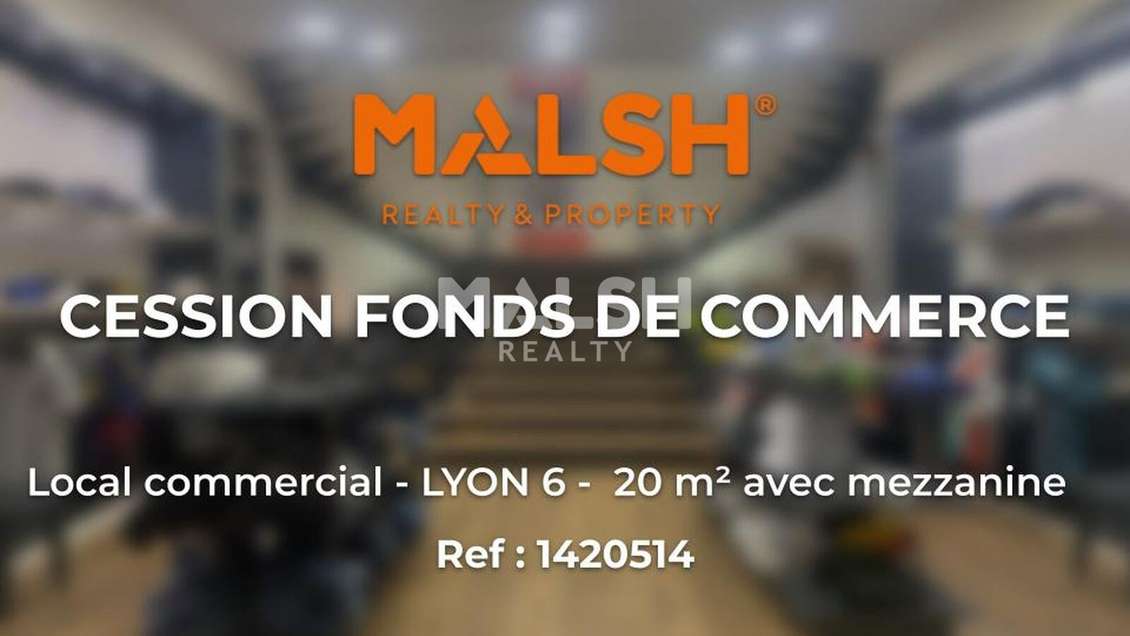 Cession droit au bail local 20m² à Lyon 6eme