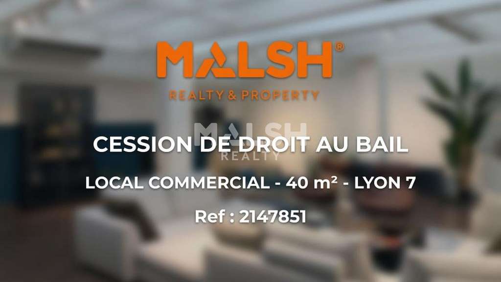 Local commercial à céder 40m² rue passante Lyon 7e