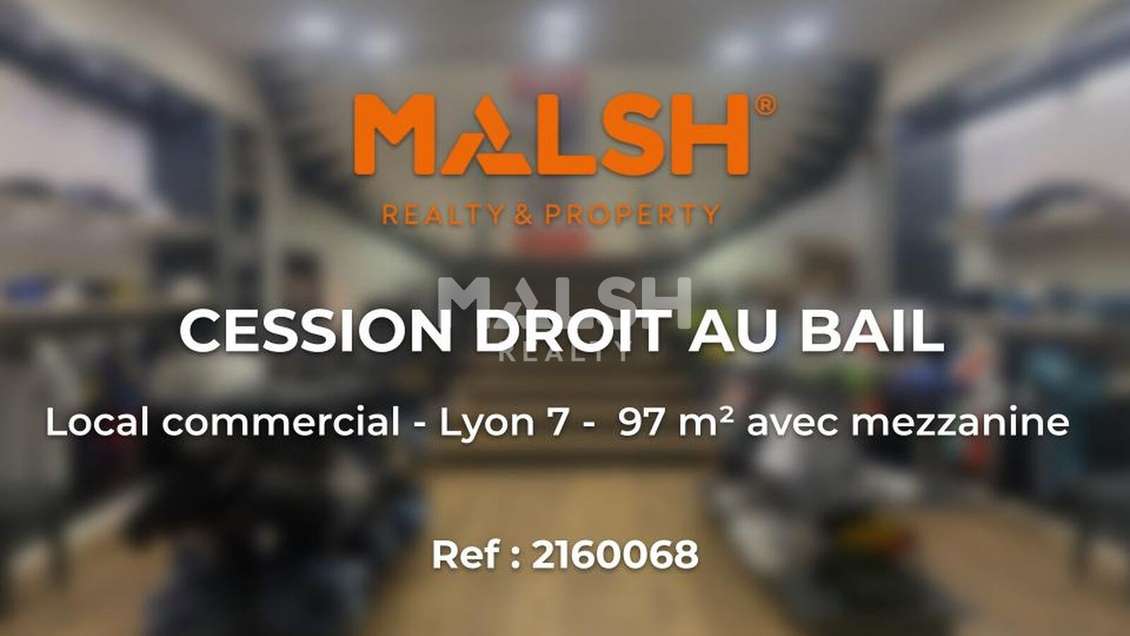 Cession droit au bail local 97m² à Lyon 7e Gerland