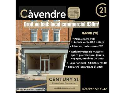 Cession droit au bail Locaux commerciaux - Boutiques à Mâcon
