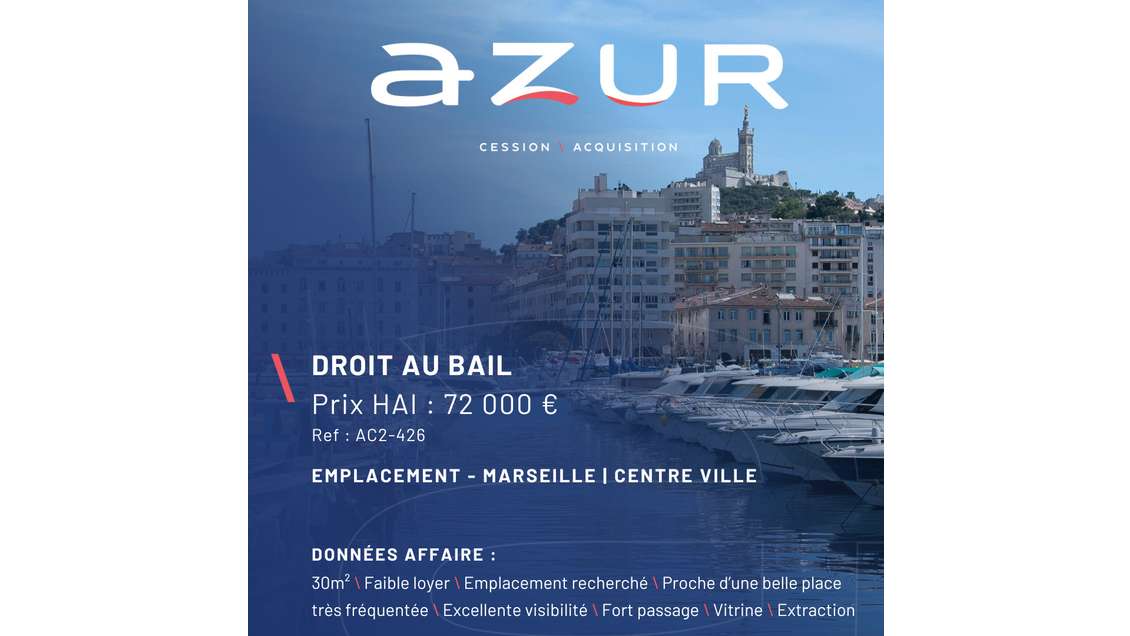 VENTE DAB Local proche d’une place a Marseille