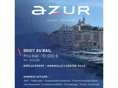 Cession droit au bail Locaux commerciaux - Boutiques à Marseille