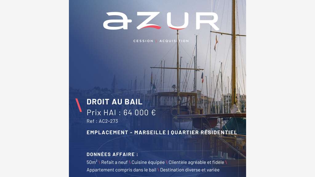VENTE DAB 50m² dans quartier agréable à Marseille