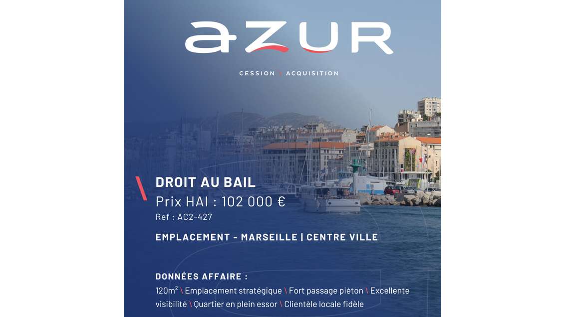 VENTE DAB local commercial 120m² Marseille 1er