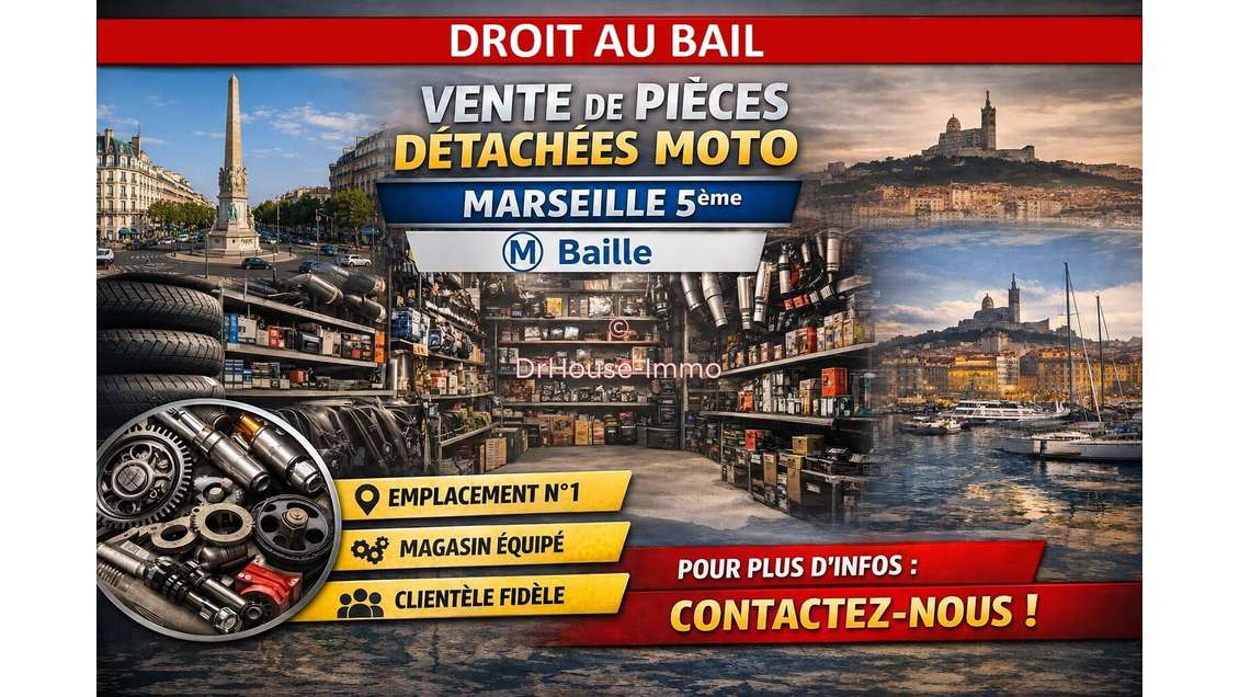 Bail à céder local 98m² Marseille 5e métro Baille