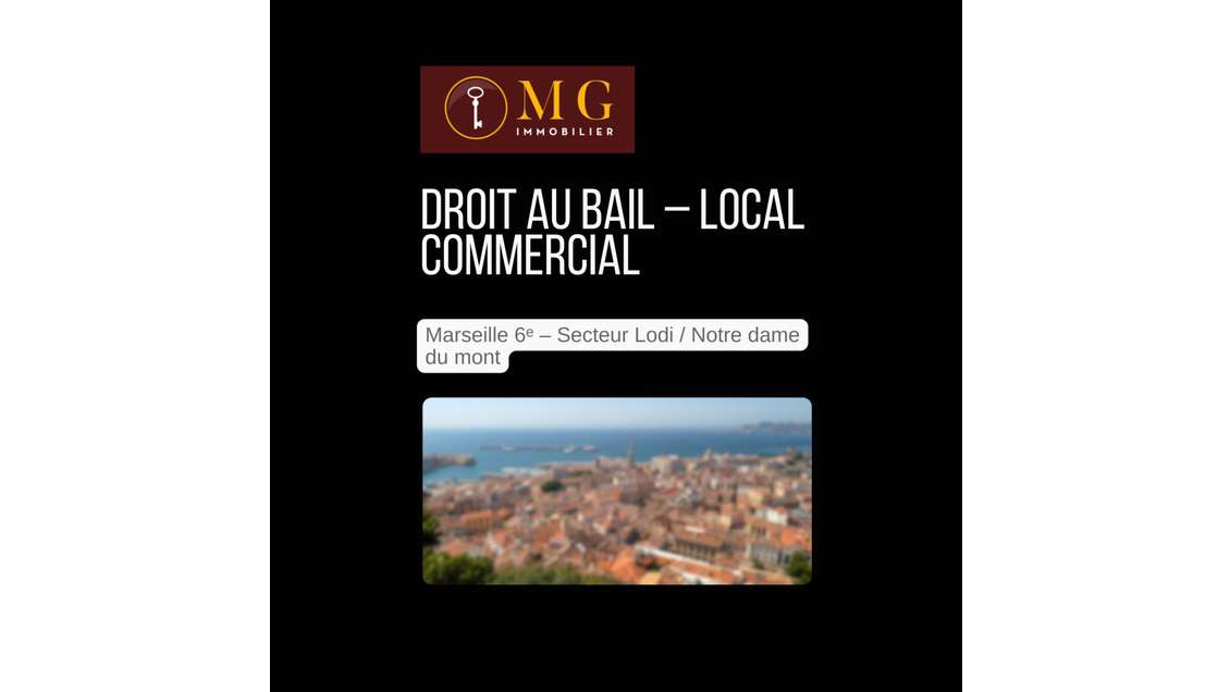 Droit au bail local commercial 46,6m² à Marseille