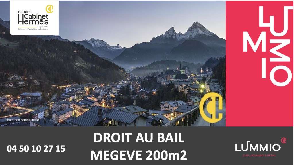 Droit au bail magnifique local 155m² à Megève