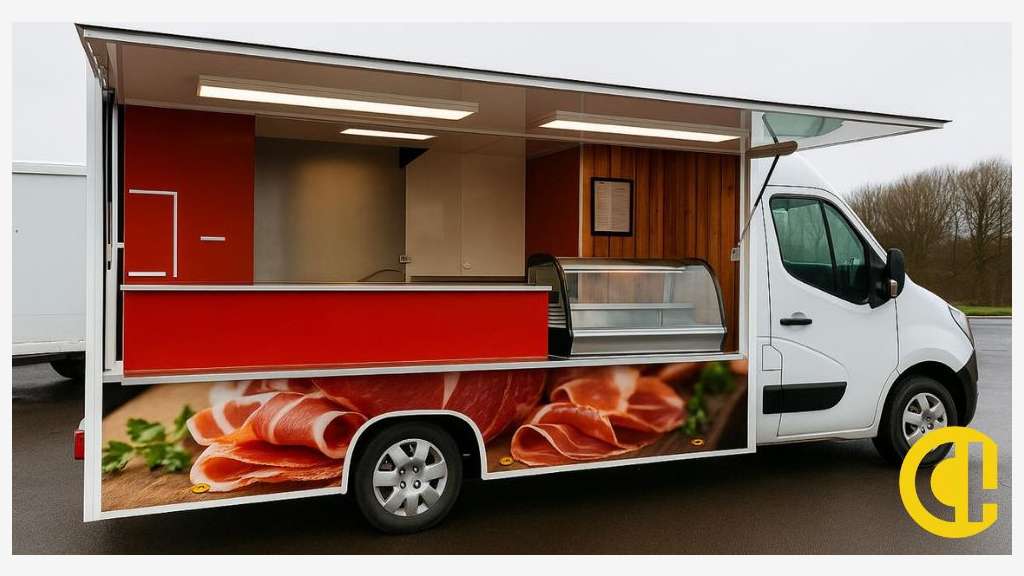 Emplacements de marchés + camions frigos