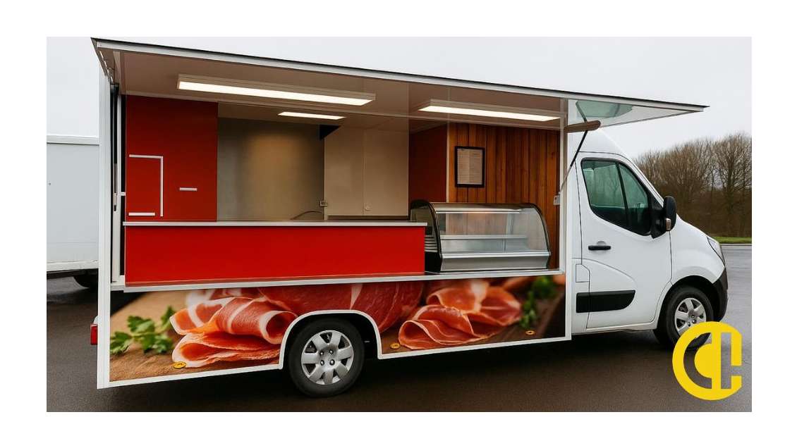 Emplacements de marchés + camions frigos