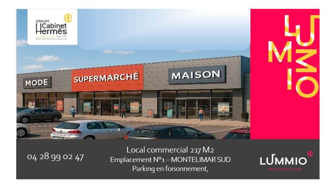 Local commercial 207m² à  Montélimar Sud