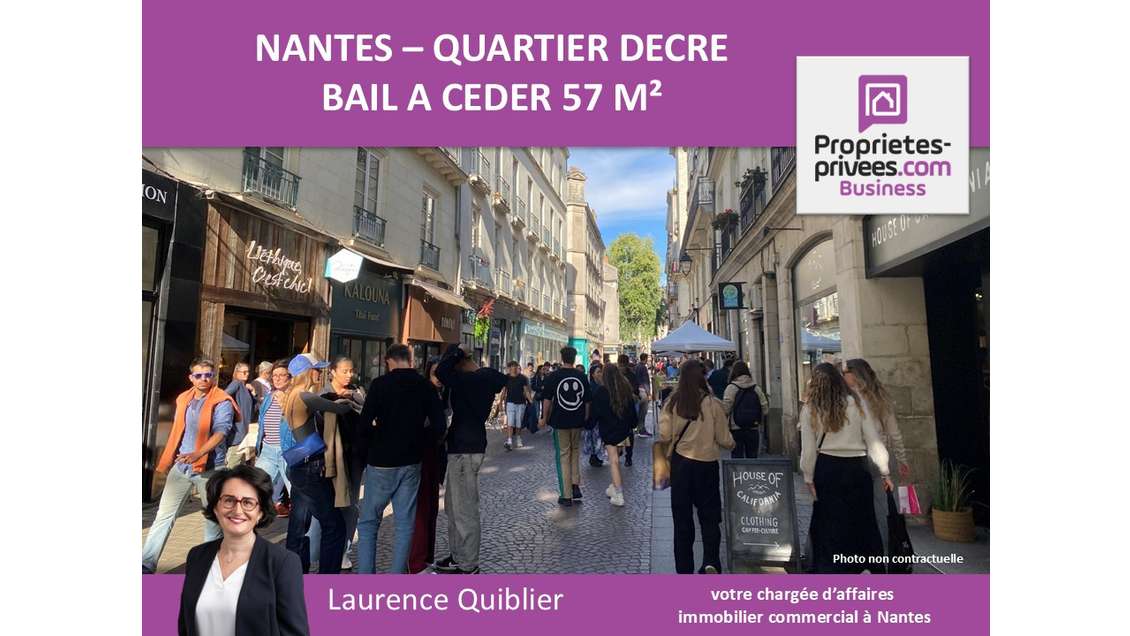 Bail à céder local commercial 57m² à Nantes Decré 