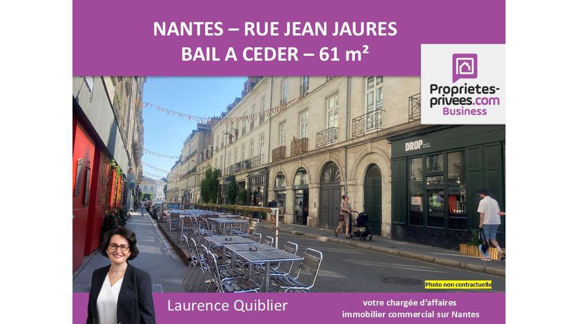 Cession droit au bail local 61m² à Nantes Viarme