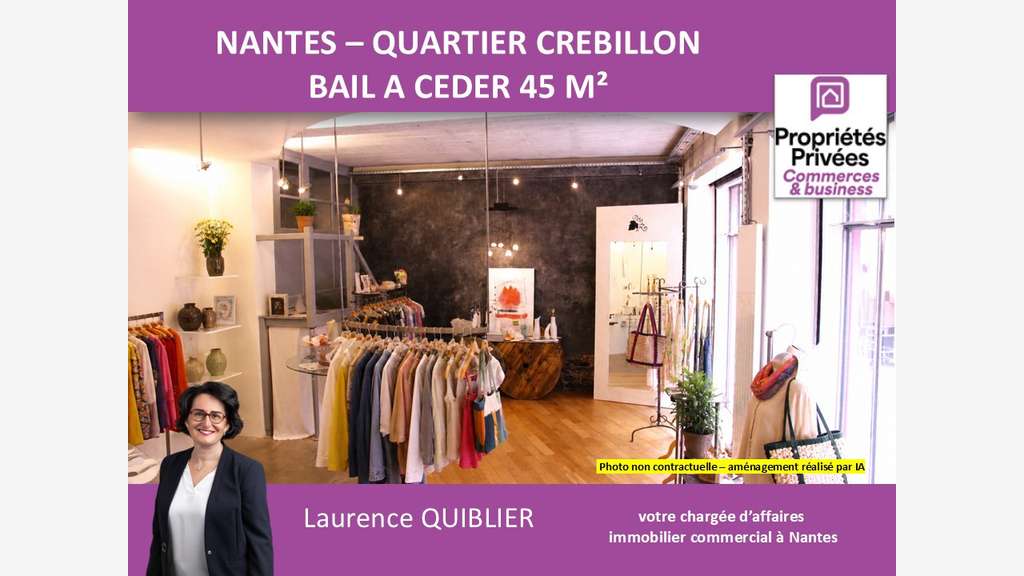 Bail à céder local 45m² en rue piétonne à Nantes