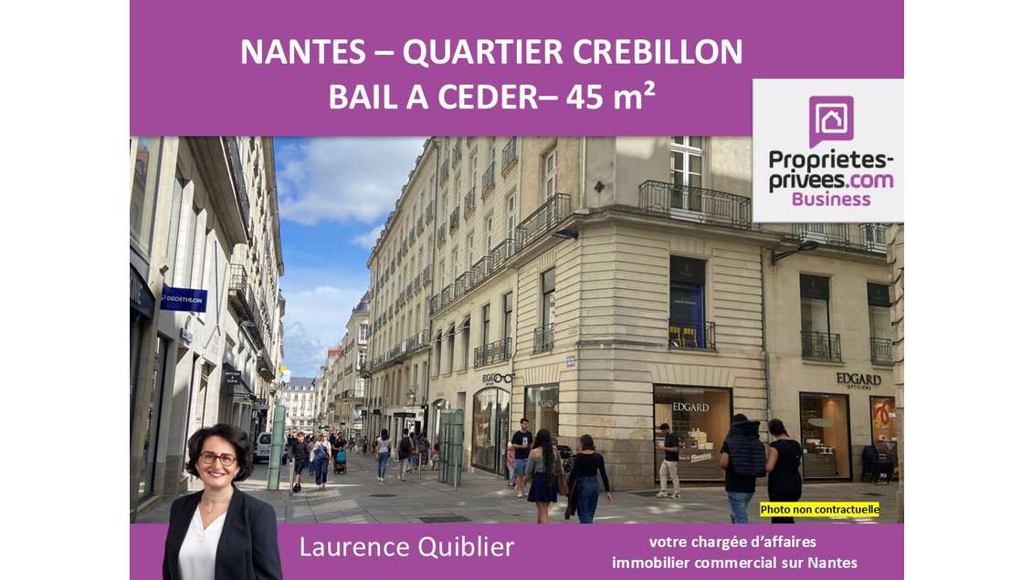 Bail à céder local 45m² en rue piétonne à Nantes