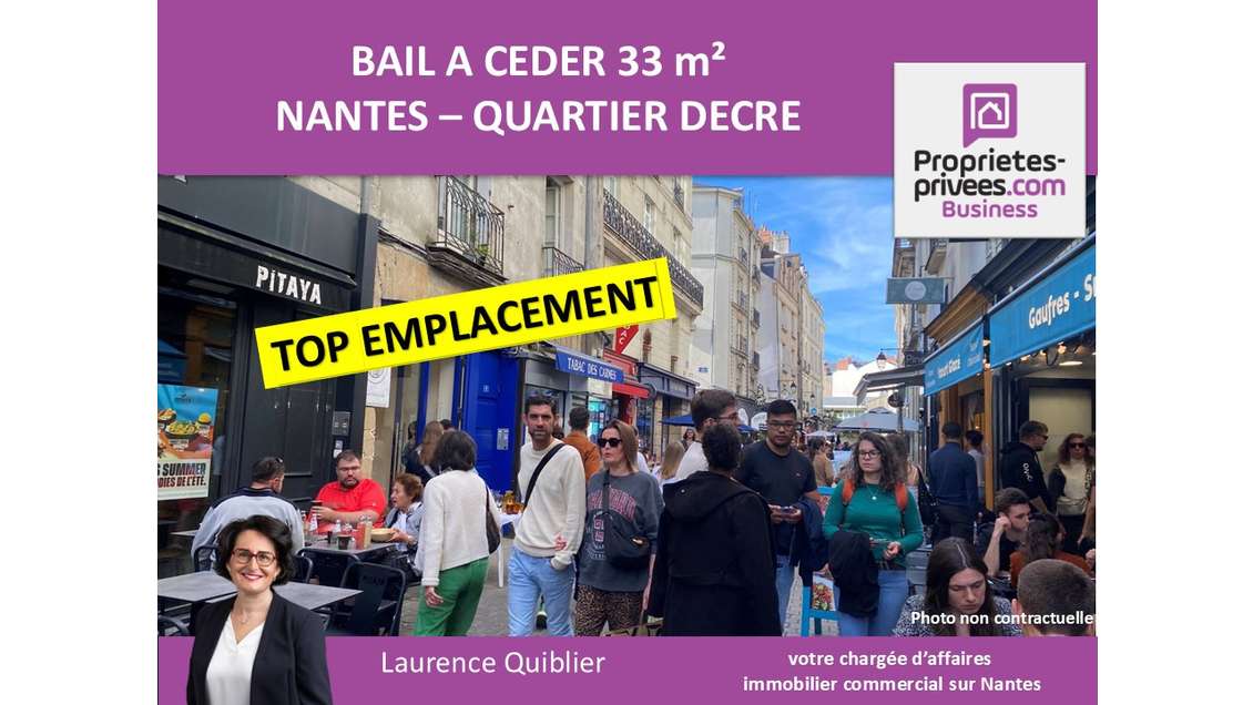 Bail à céder local de 33m² à Nantes quartier Decré