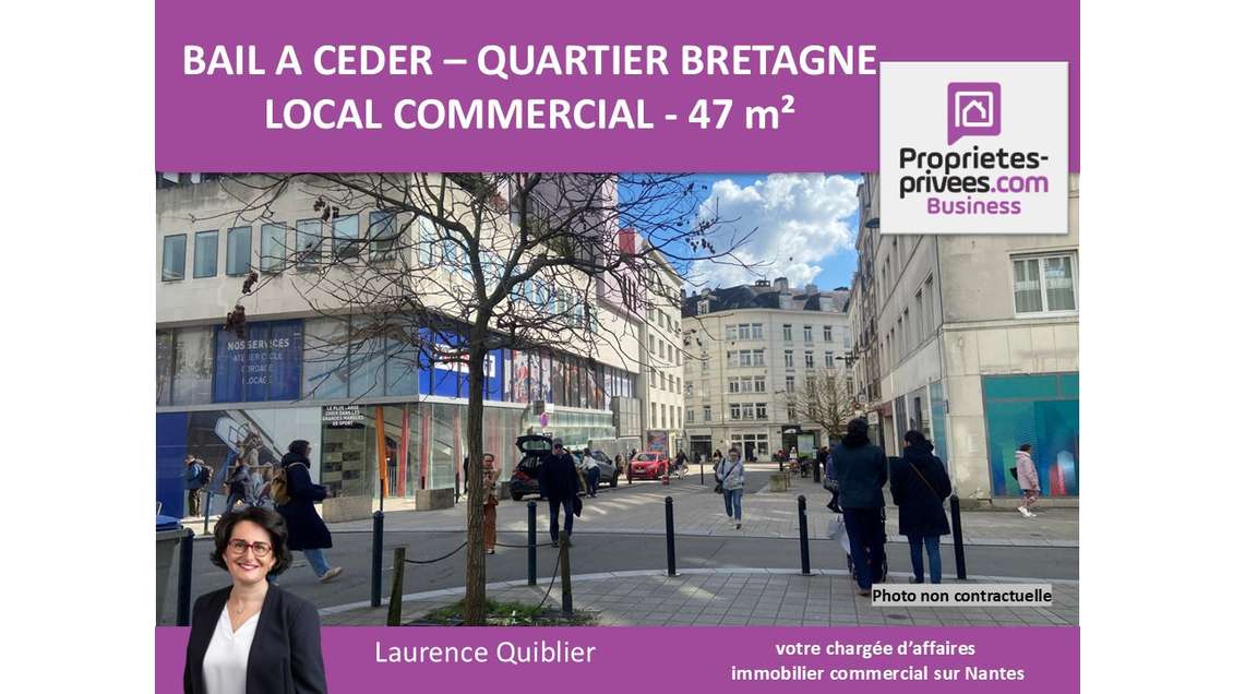 Bail à céder local commercial 47m² Nantes centre