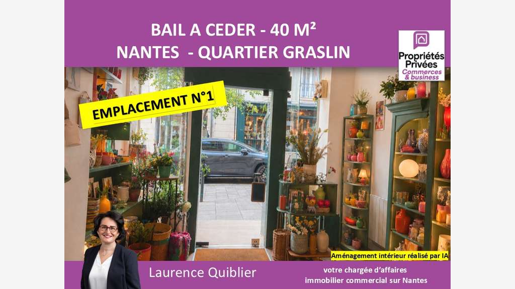 Cession droit au bail local 40m² centre Nantes