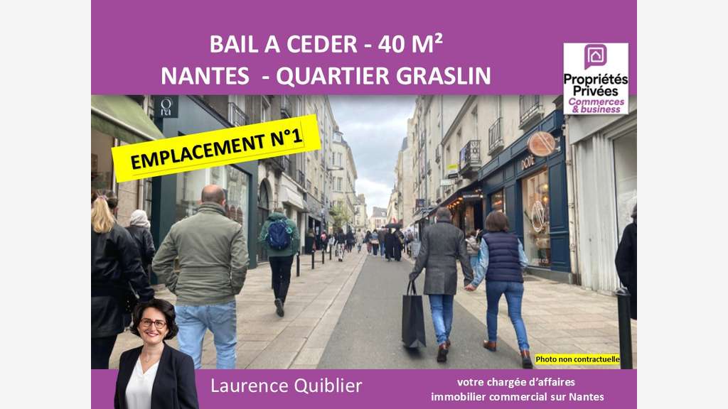 Cession droit au bail local 40m² centre Nantes