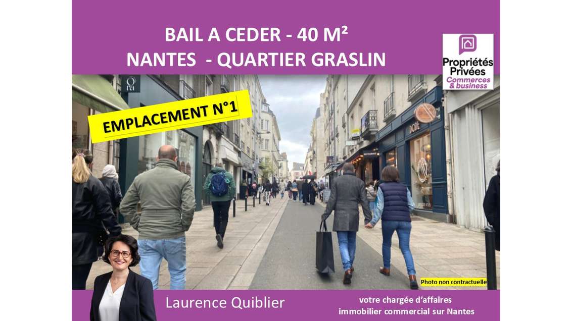 Cession droit au bail local 40m² centre Nantes