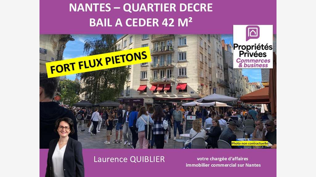 Bail à céder local commercial 42m² Nantes Decré
