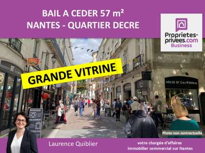 Local grande vitrine à céder rue piétonne Nantes