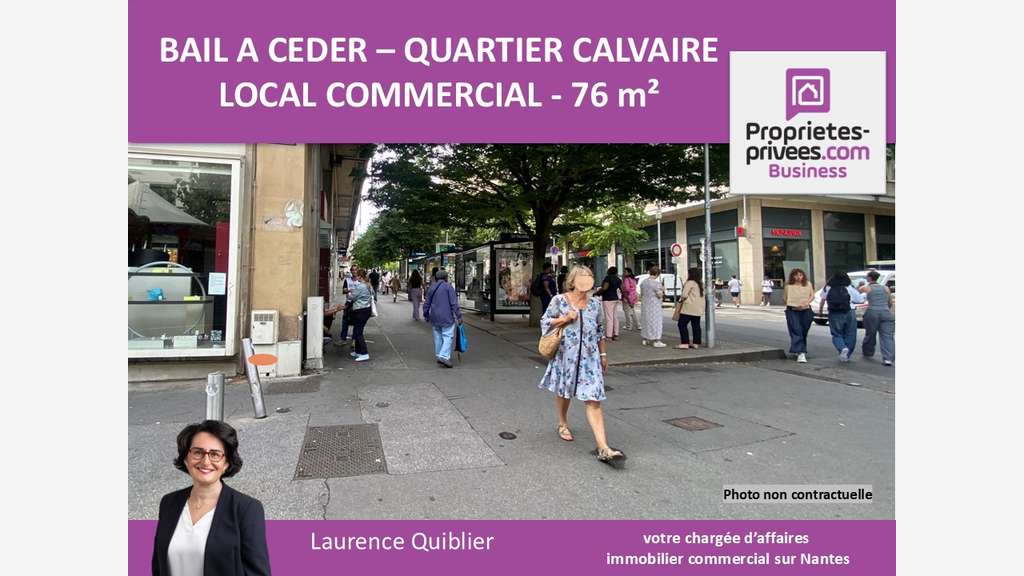 Bail à céder 76m² grande vitrine à Nantes Feltre