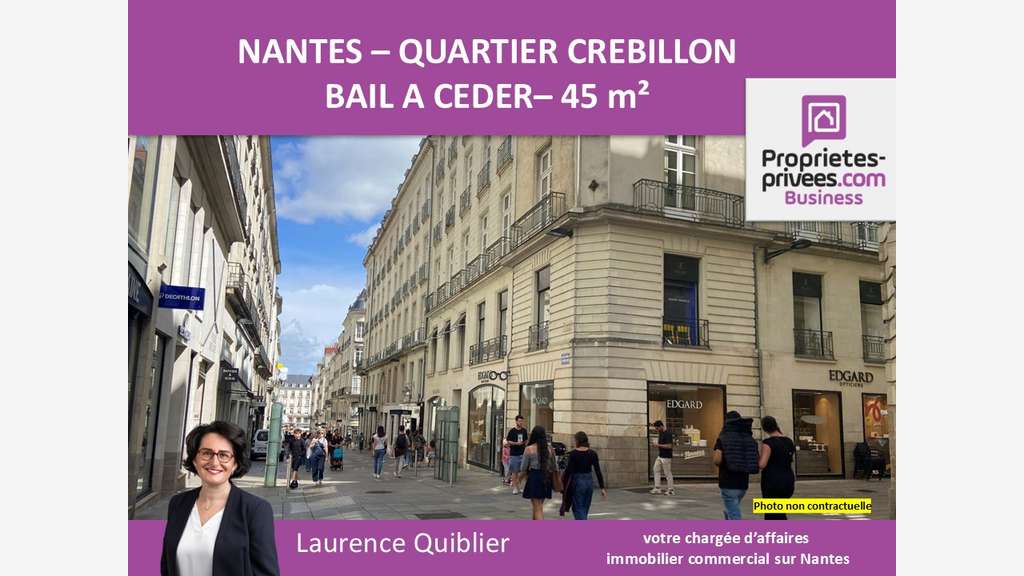 44000 NANTES - BAIL A CEDER , LOCAL COMMERCIAL 45