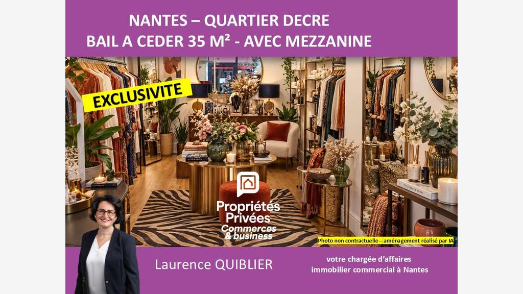 Bail à céder local de 35m² à Nantes quartier Decré