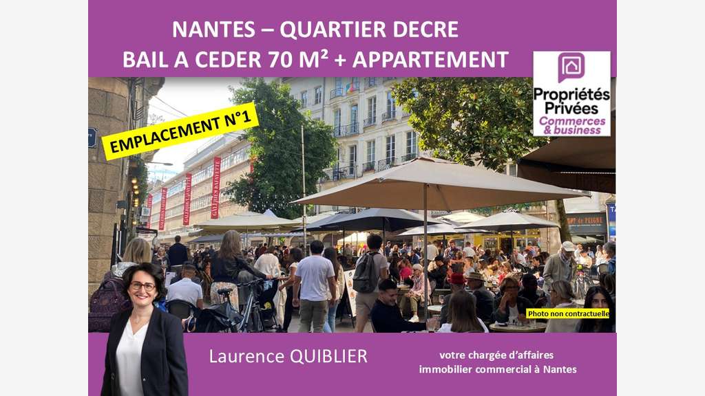 Bail à céder local 70m² Nantes Bouffay Pilori