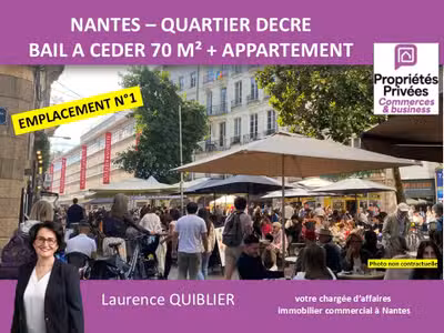 Bail à céder local 70m² Nantes Bouffay Pilori
