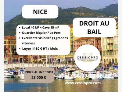 Droit au bail local 40m² à Nice Riquier / Le Port