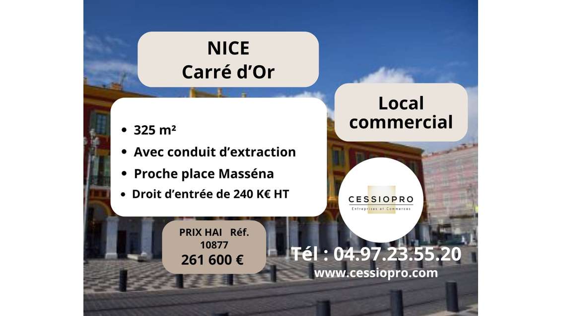 DAB local commercial 325m² à Nice Carré d'Or