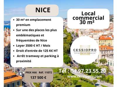 Cession droit au bail Locaux commerciaux - Boutiques à Nice