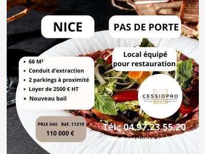 Cède DAB local équipé restauration de 66m² à Nice