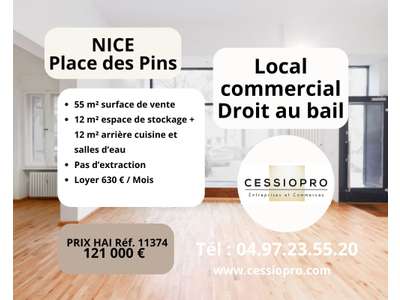 Cession droit au bail Locaux commerciaux - Boutiques à Nice