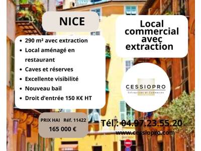 Cession droit au bail Locaux commerciaux - Boutiques à Nice