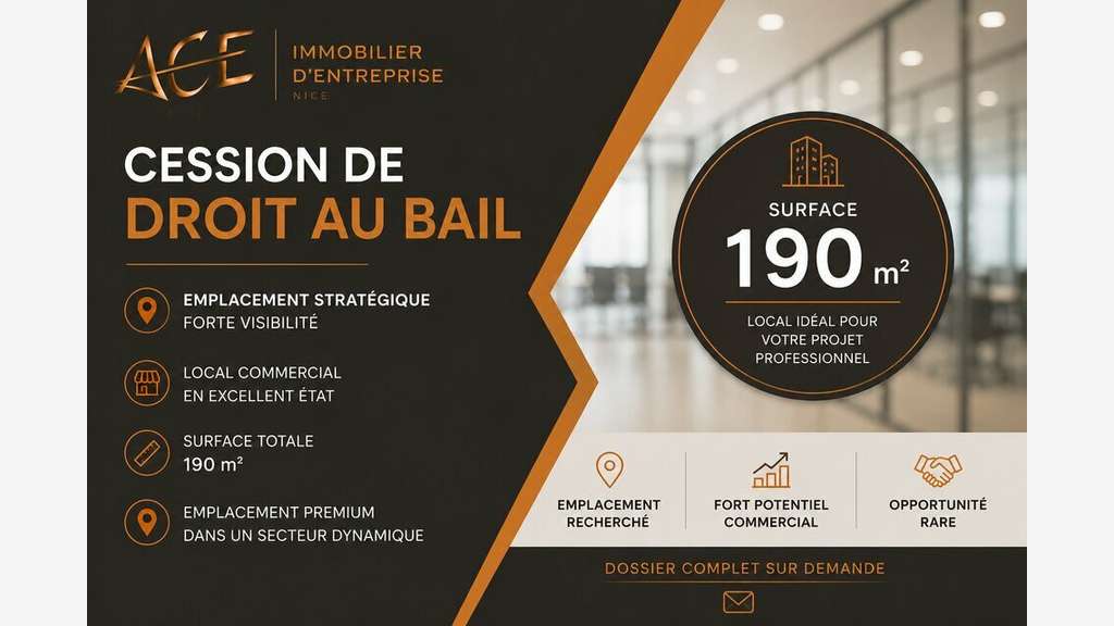 CESSION DROIT AU BAIL - VIEILLE VILLE NICE