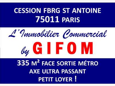 Cession DAB boutique 335m² Paris 11e empl N°1