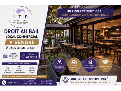 Cession droit au bail Locaux commerciaux - Boutiques à Pithiviers