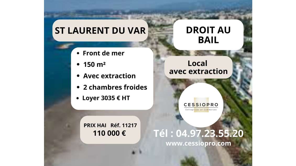 DAB local 150m² à Saint Laurent en front de mer