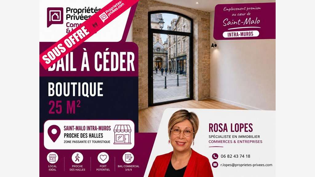 Local commercial 25m² intra muros Saint Malo