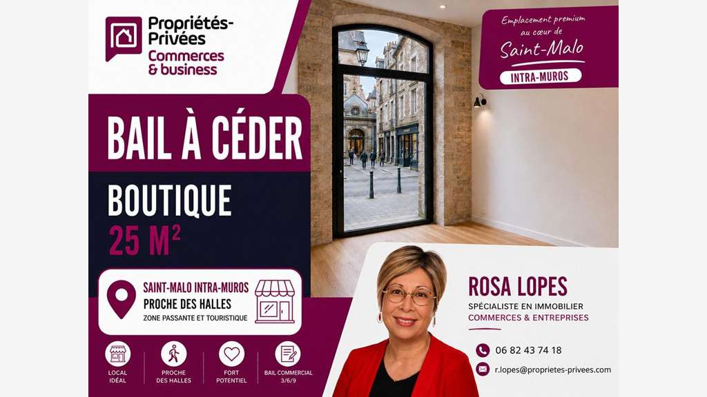Local commercial 25m² intra muros Saint Malo