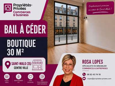 Cède dab local commercial de 30m² à Saint Malo