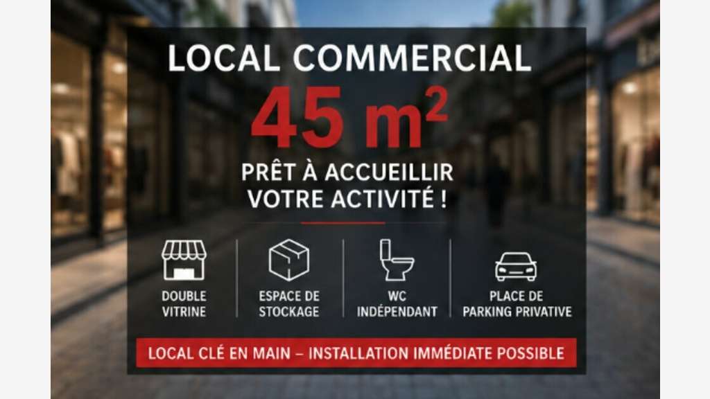Droit au bail boutique de 45m² à Saint Paul centre