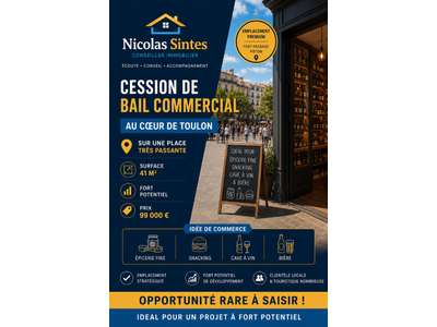 Cession droit au bail Locaux commerciaux - Boutiques à Toulon