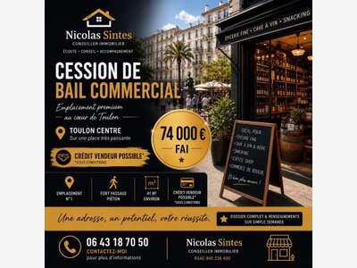 OPPORTUNITÉ RARE - 83000 TOULON CENTRE - Cession